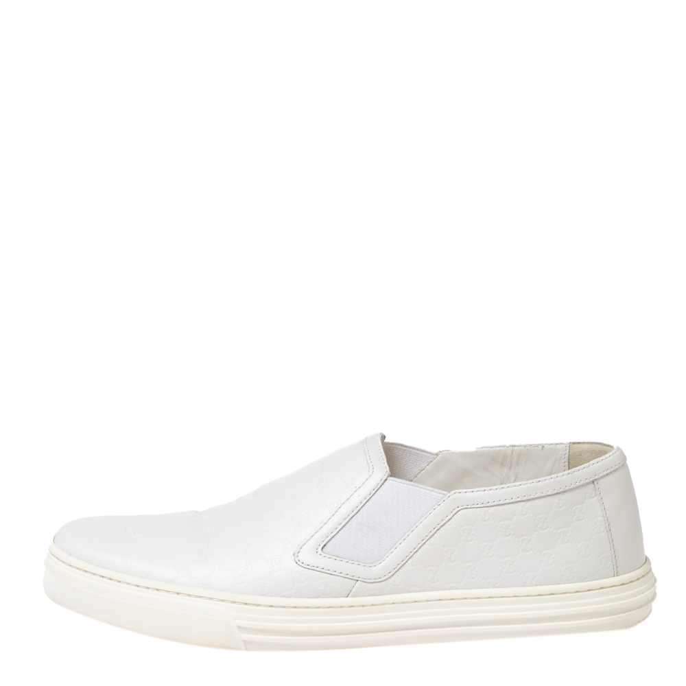 

Gucci White Guccissima Leather Slip On Sneakers Size