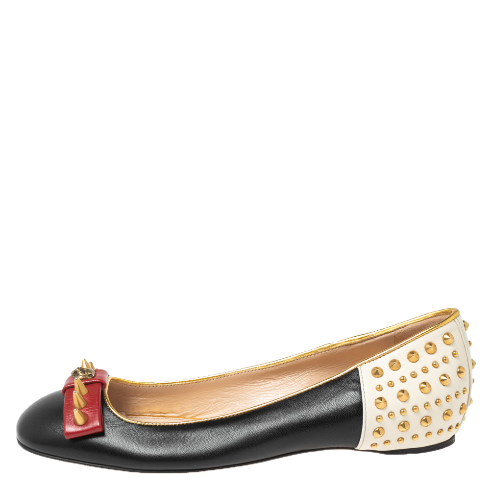 

Gucci Multicolor Leather Spiked Ballet Flats Size