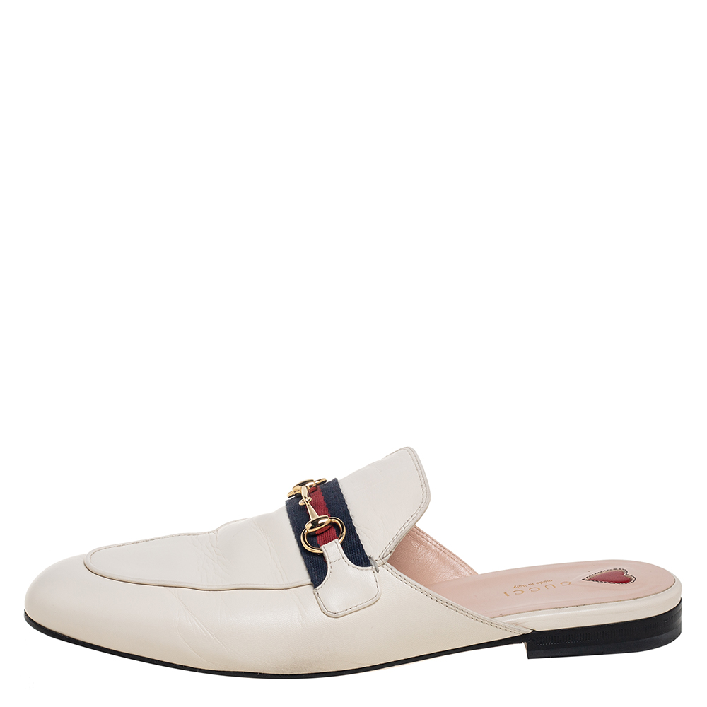 

Gucci Cream Leather Princetown Sandals Size
