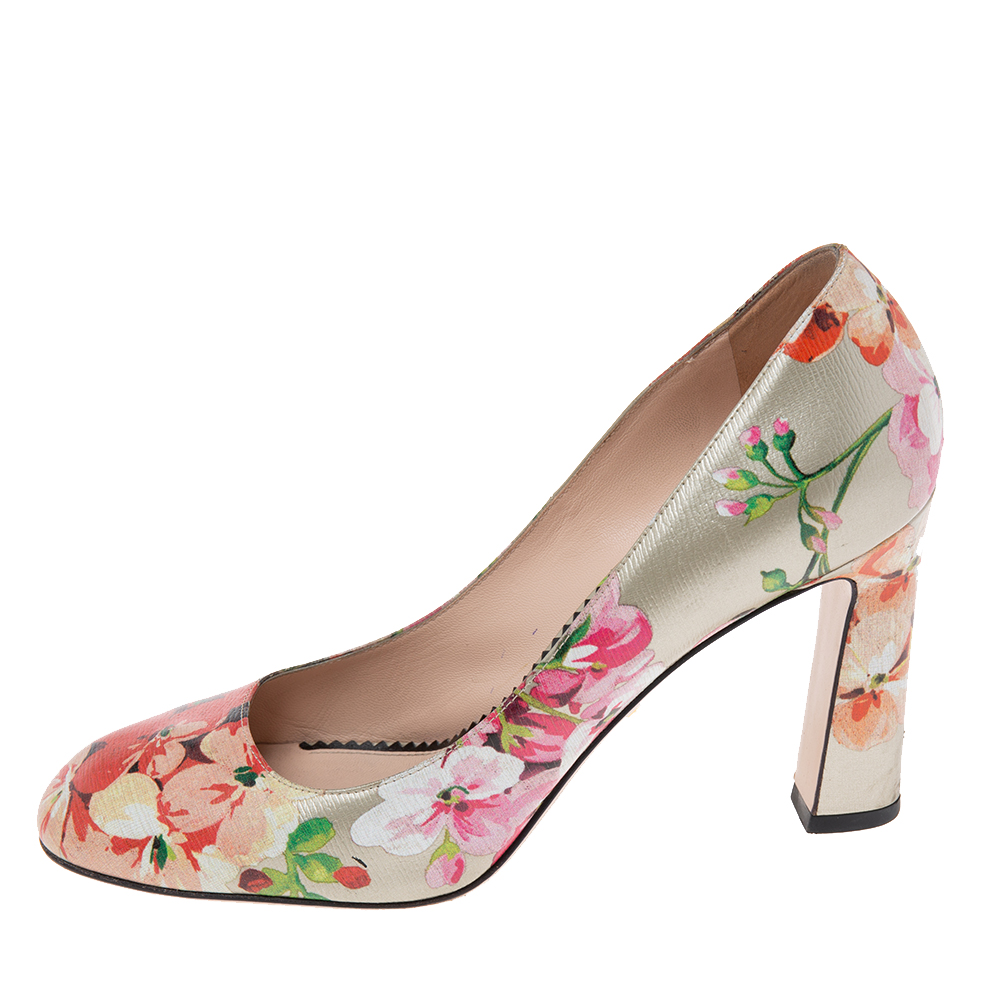 

Gucci Multicolor Bloom Print Leather Pumps Size