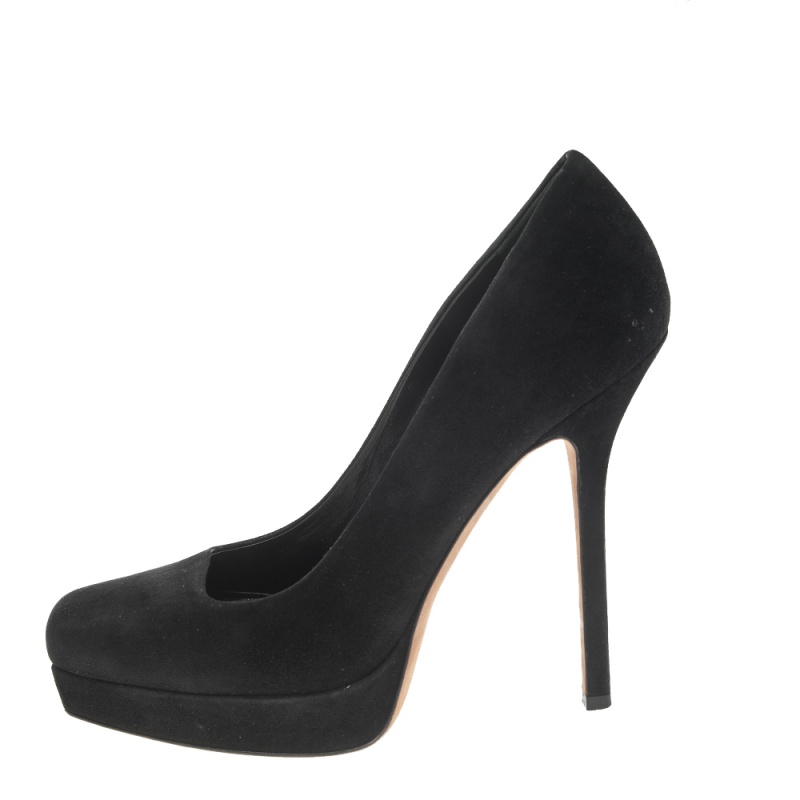 

Gucci Black Suede Square Toe Platform Pumps Size