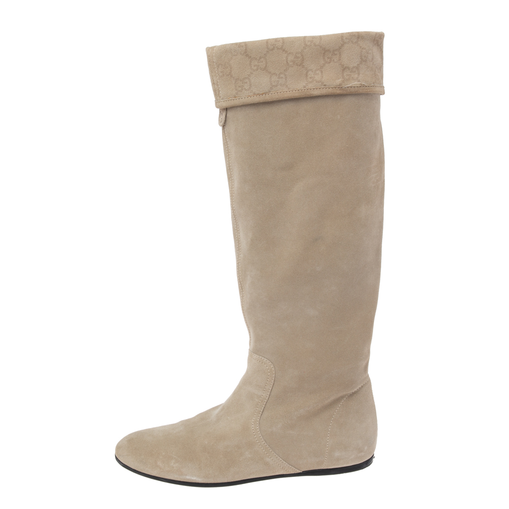 

Gucci Grey Suede Knee High Boots Size