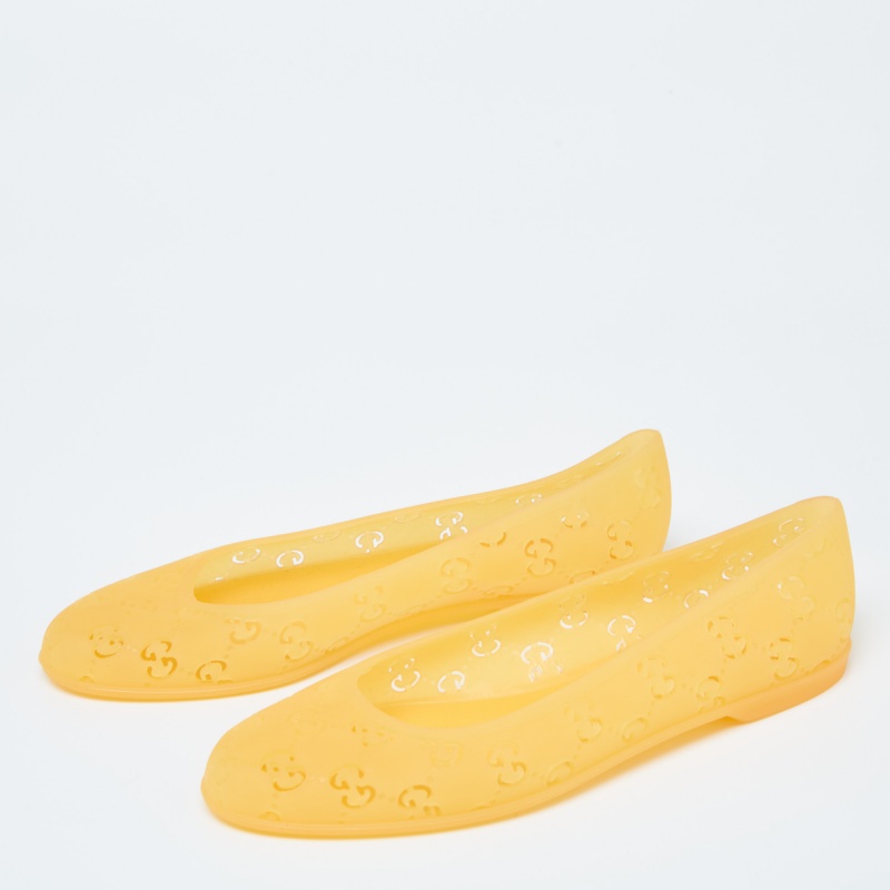 

Gucci Mustard Guccissima Rubber Etretat Ballet Flats Size, Yellow