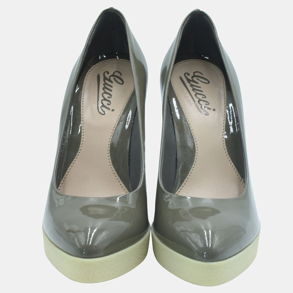 

Gucci Khaki Patent Leather Heels EU, Green