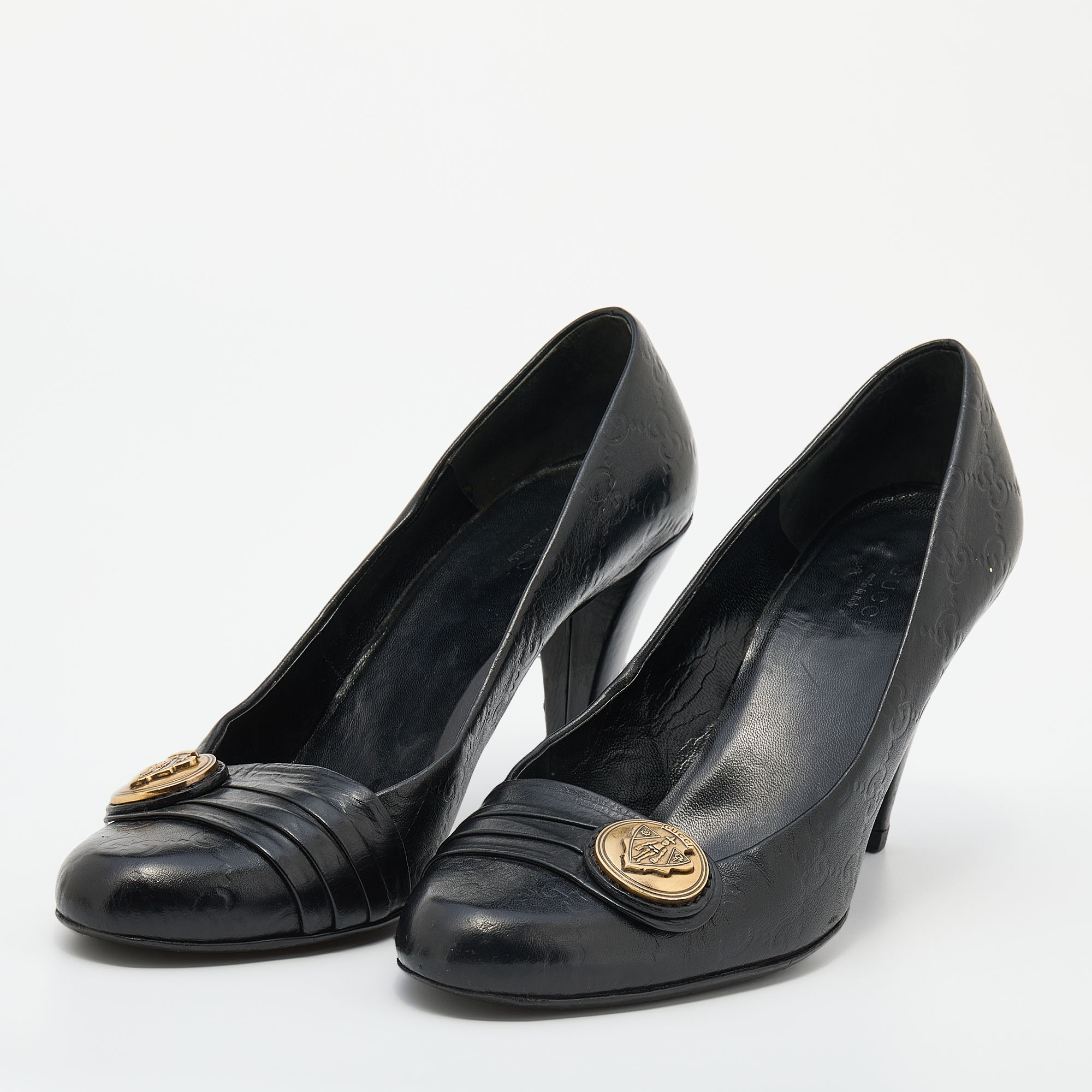 

Gucci Black Guccissima Leather Hysteria Pumps Size