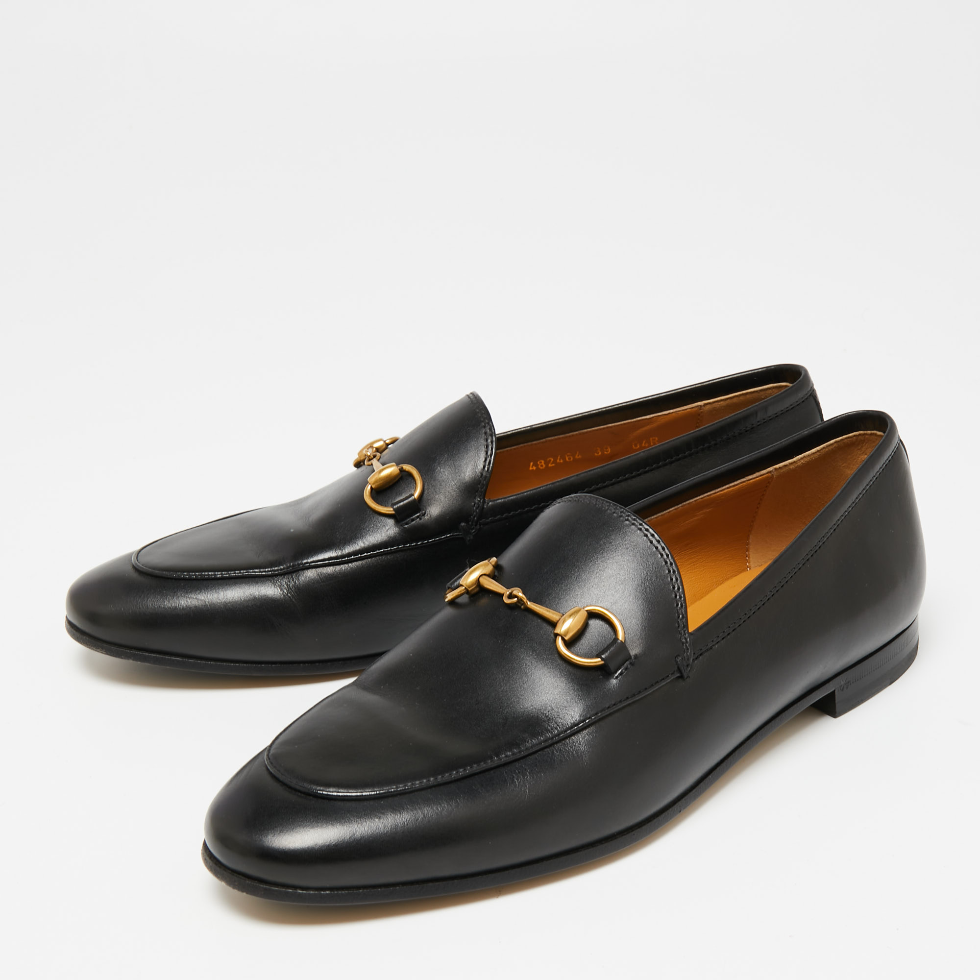 

Gucci Black Leather Horsebit Jordaan Loafers Size