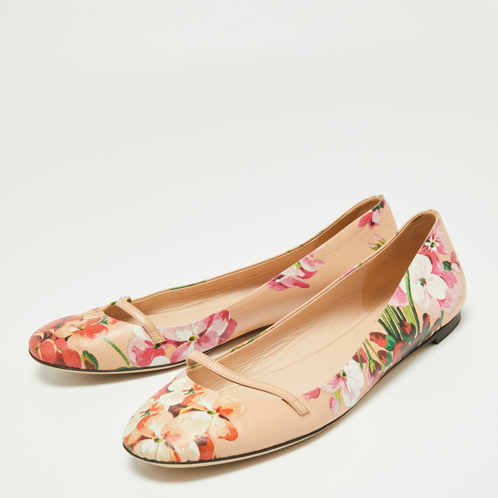 

Gucci Multicolor Floral Print Leather Blooms Ballet Flats Size Size