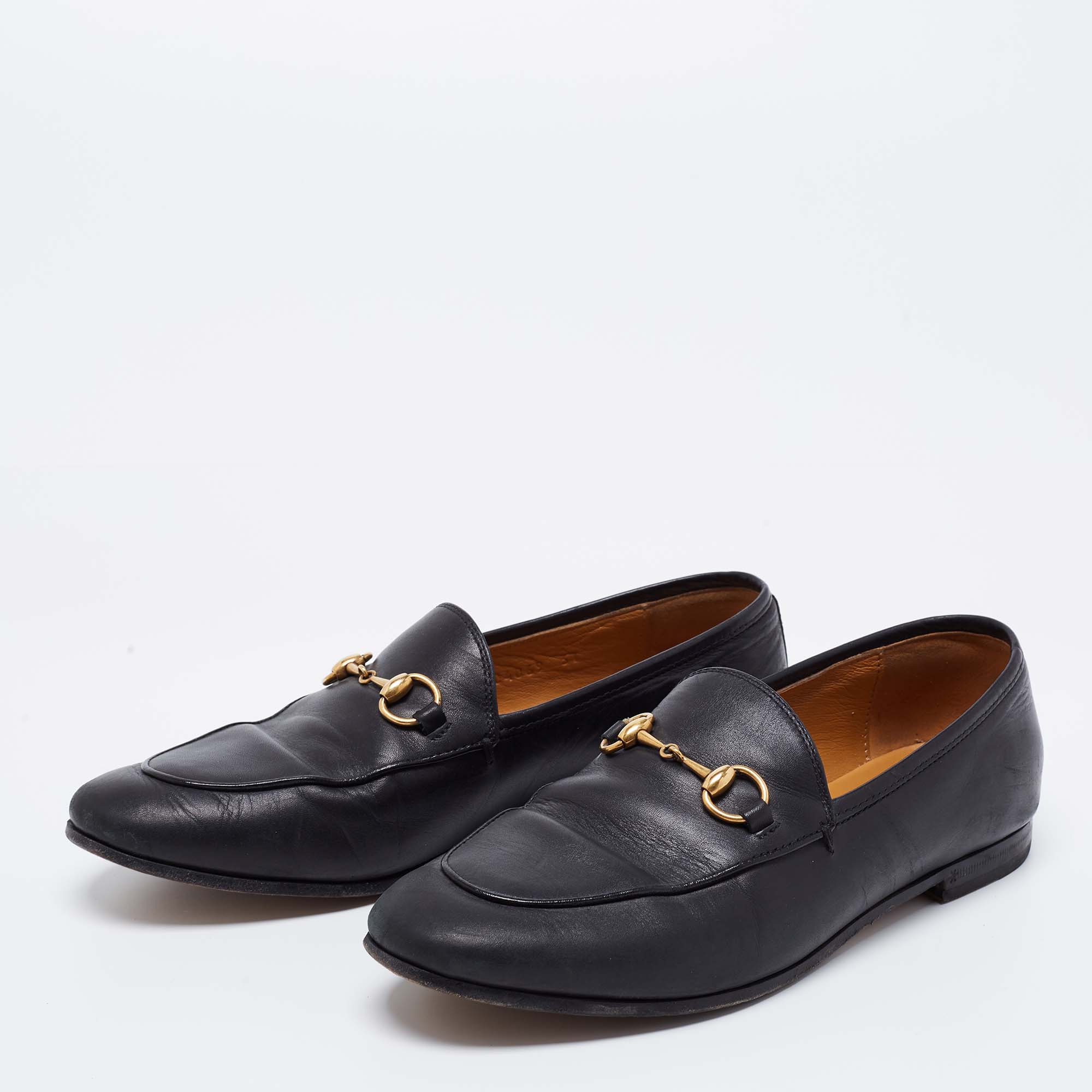 

Gucci Black Leather Horsebit Loafers Size
