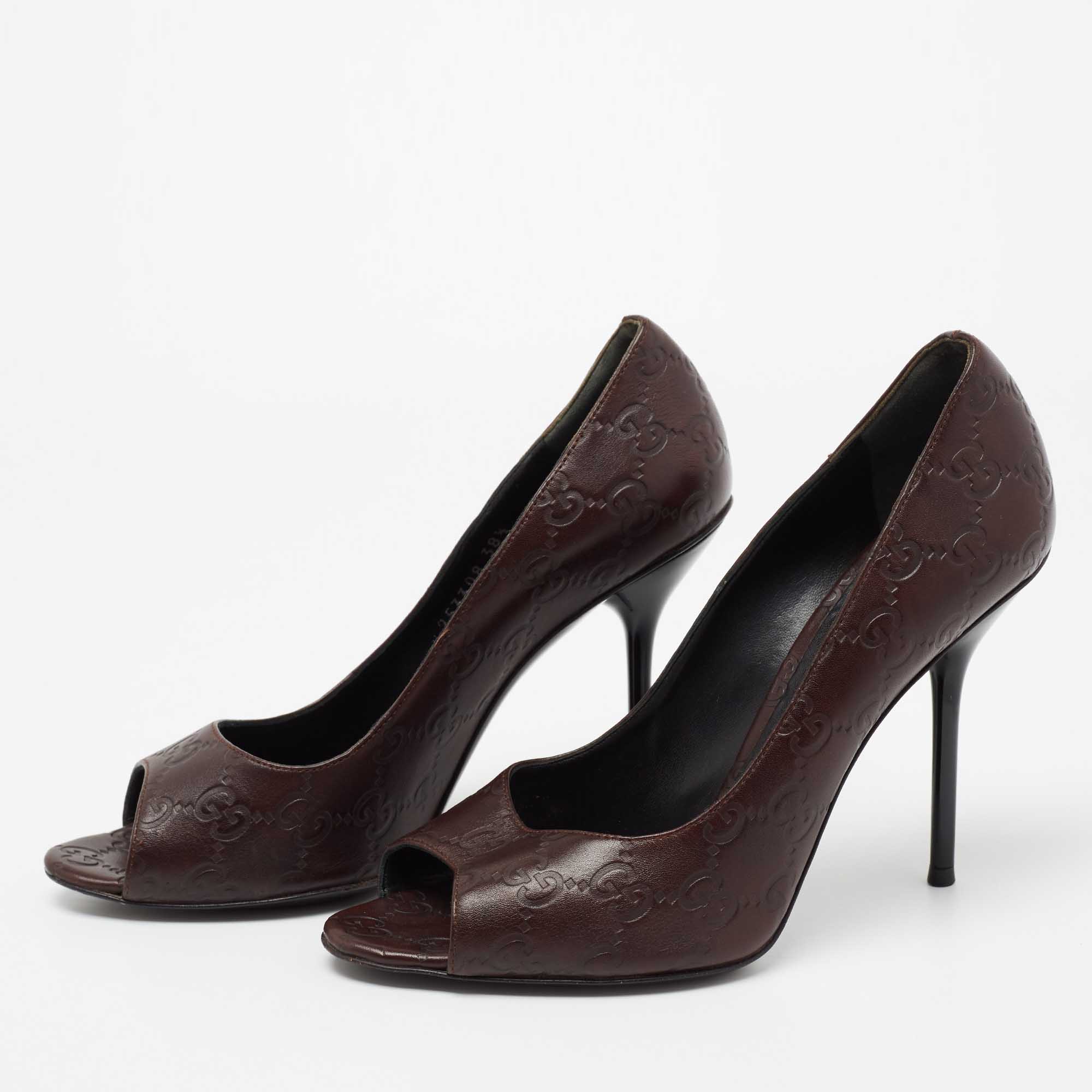 

Gucci Dark Burgundy Guccissima Leather Pointed Toe Pumps Size