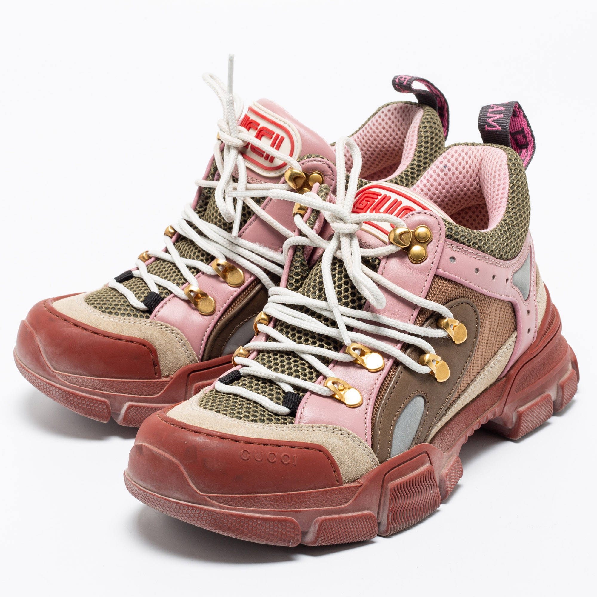 

Gucci Multicolor Leather And Mesh Flashtrek Sneakers Size