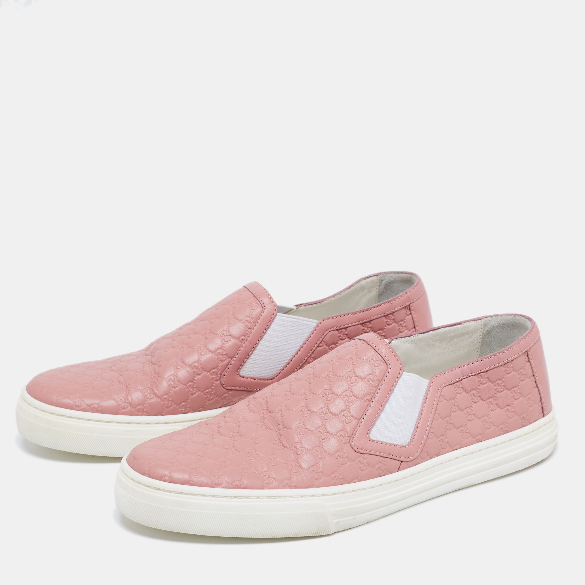

Gucci Pink Micro Guccissima Leather Slip-On Sneakers Size