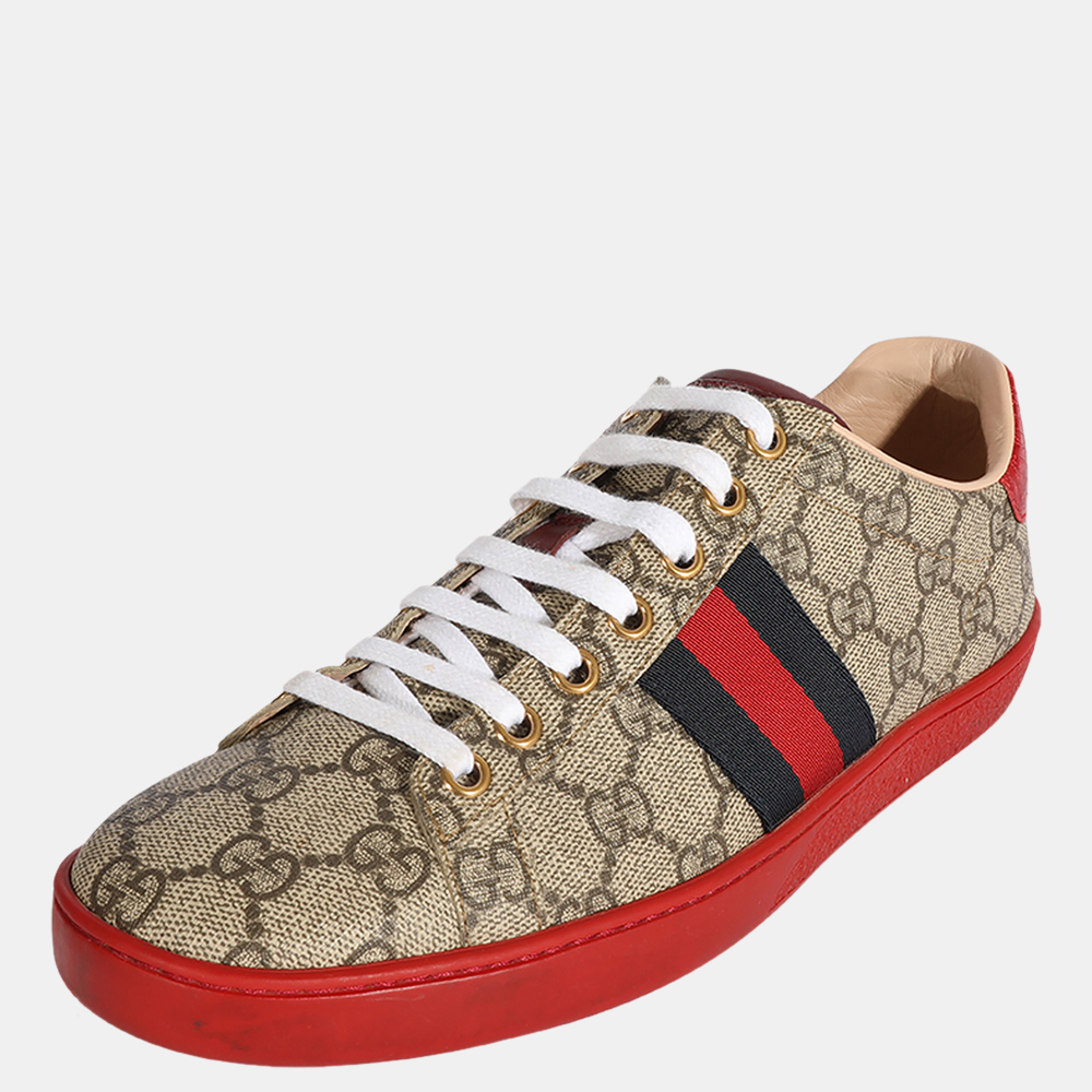 

Gucci Beige GG Supreme Ace Sneaker EUR
