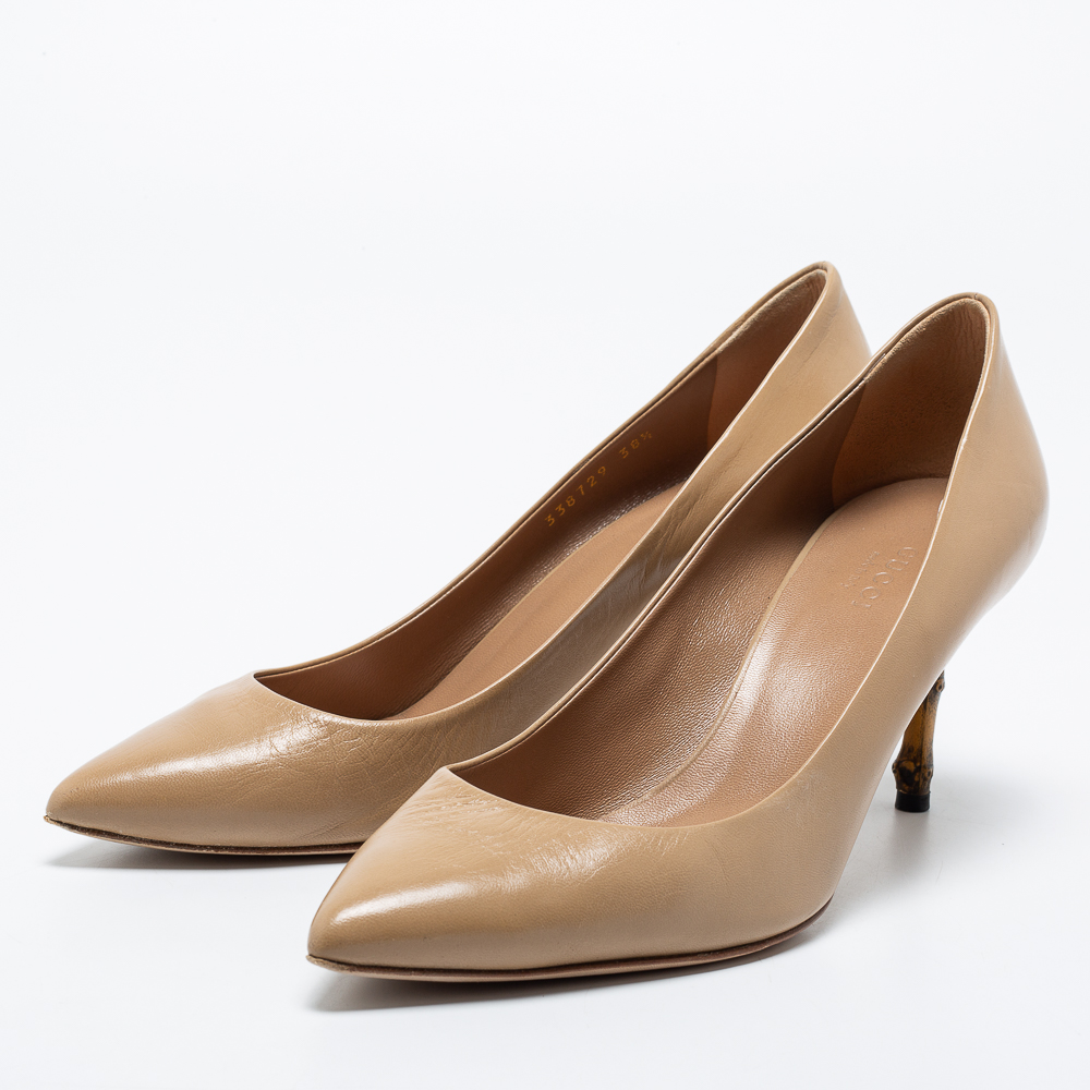 

Gucci Beige Leather Kristen Pumps Size