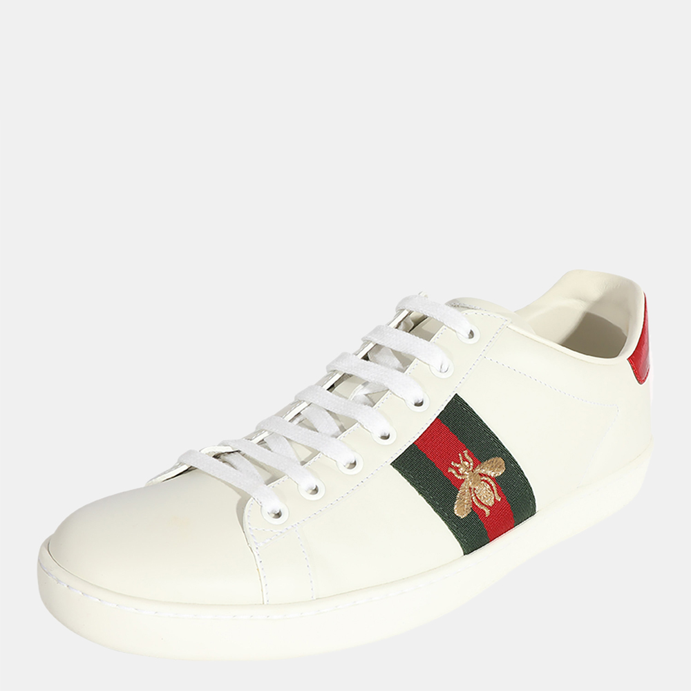 

Gucci White Bee Ace Embroidered Sneakers EU