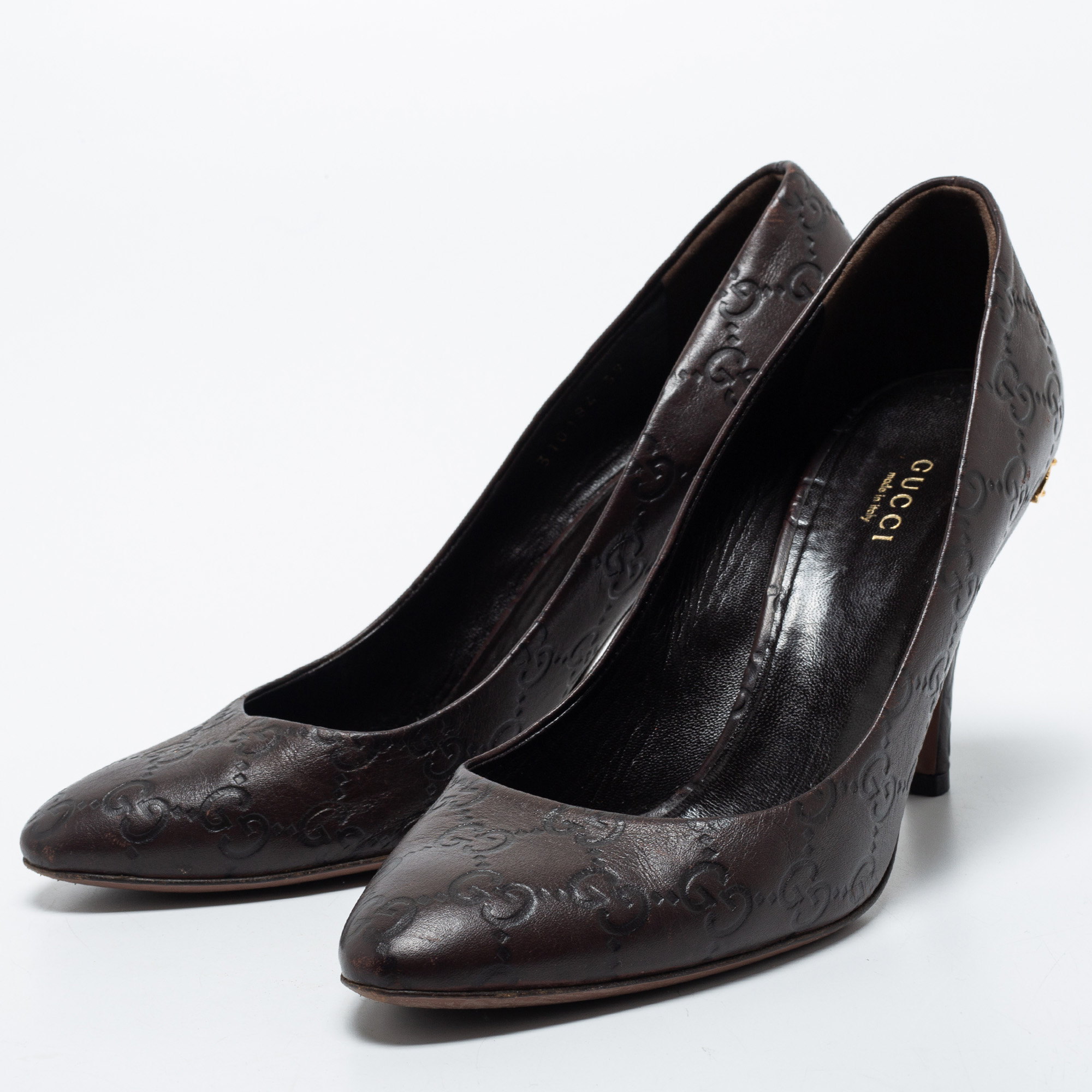 

Gucci Brown Guccissima Leather Pumps Size