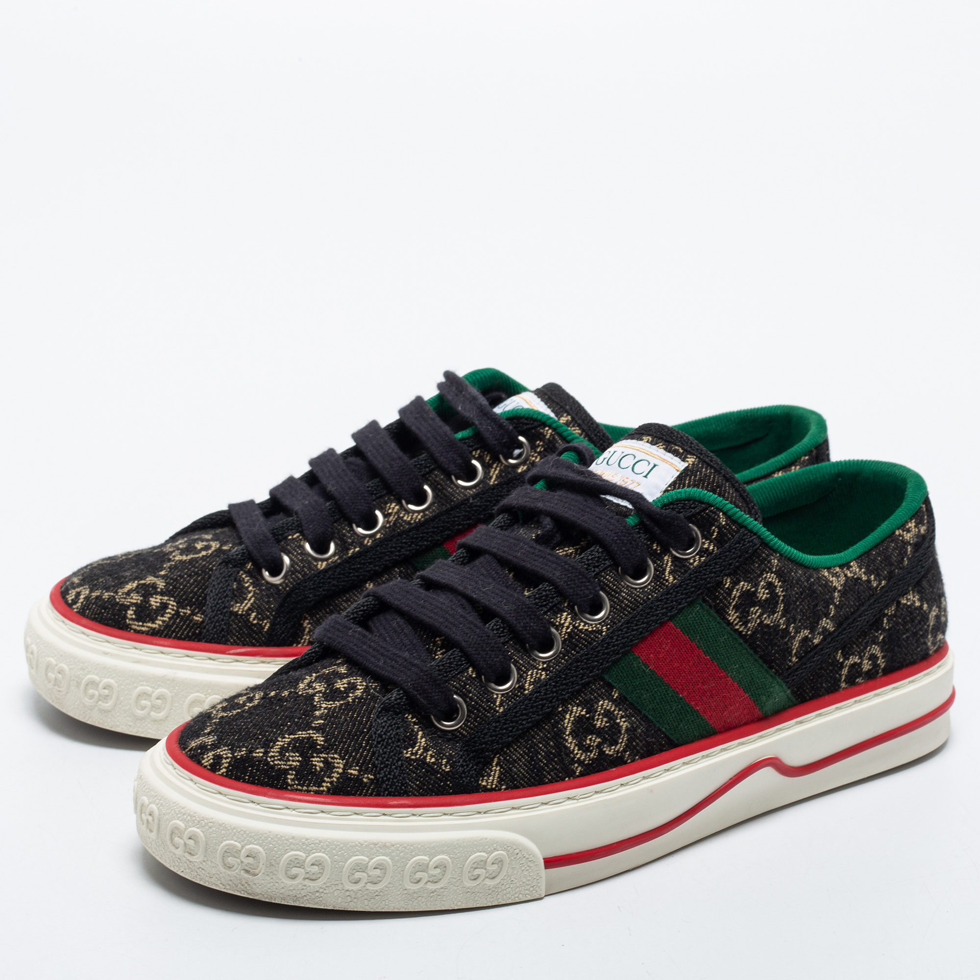 

Gucci Navy Blue/Black Denim Tennis 1977 Sneakers Size