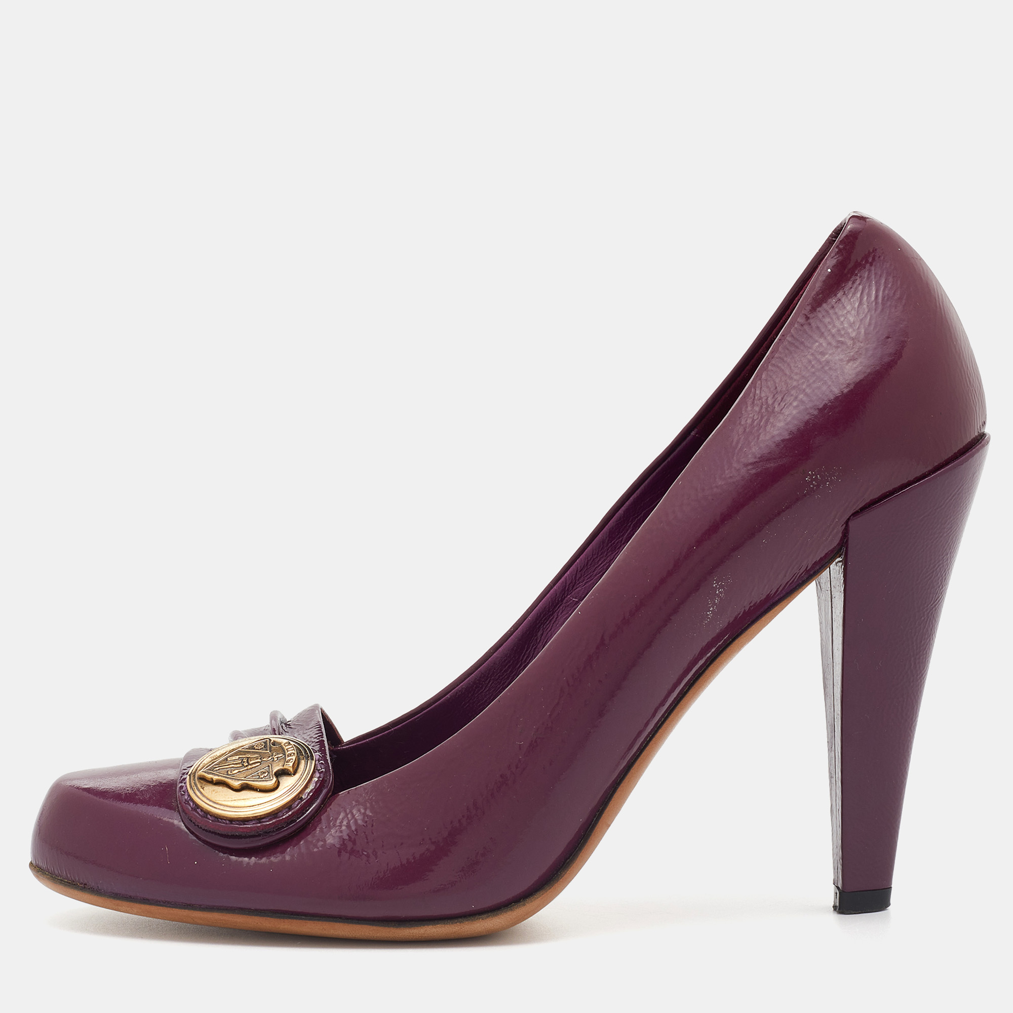Pre-owned Gucci Purple Patent Leather Hysteria Pumps Size 39