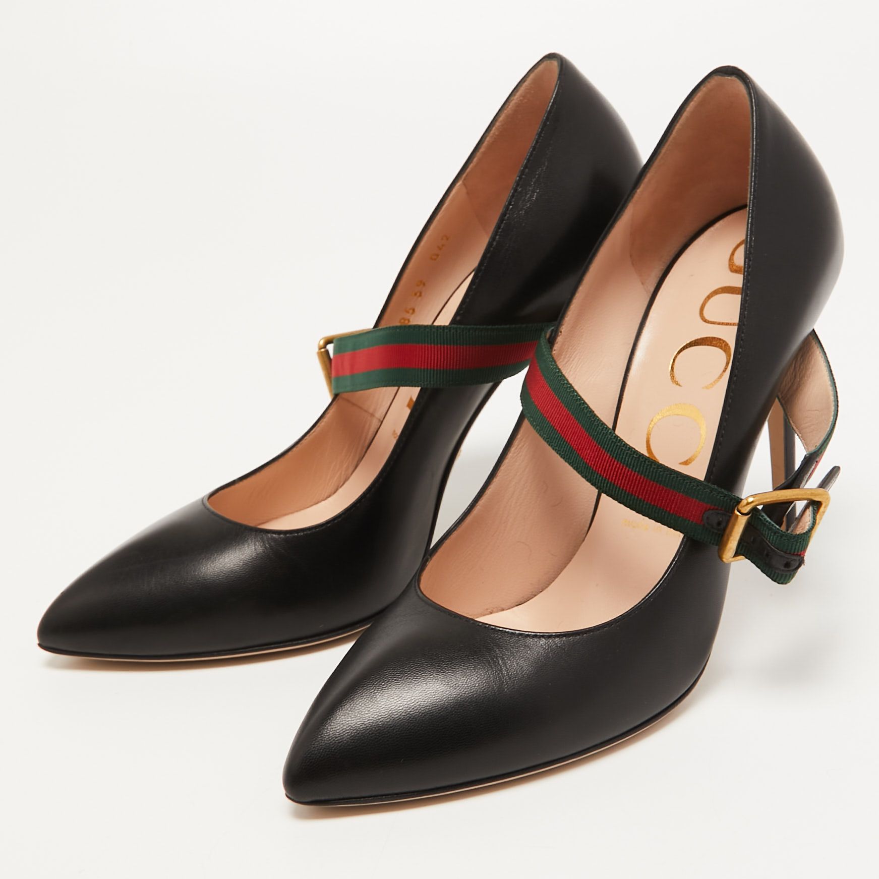 

Gucci Black Leather Sylvie Pumps Size