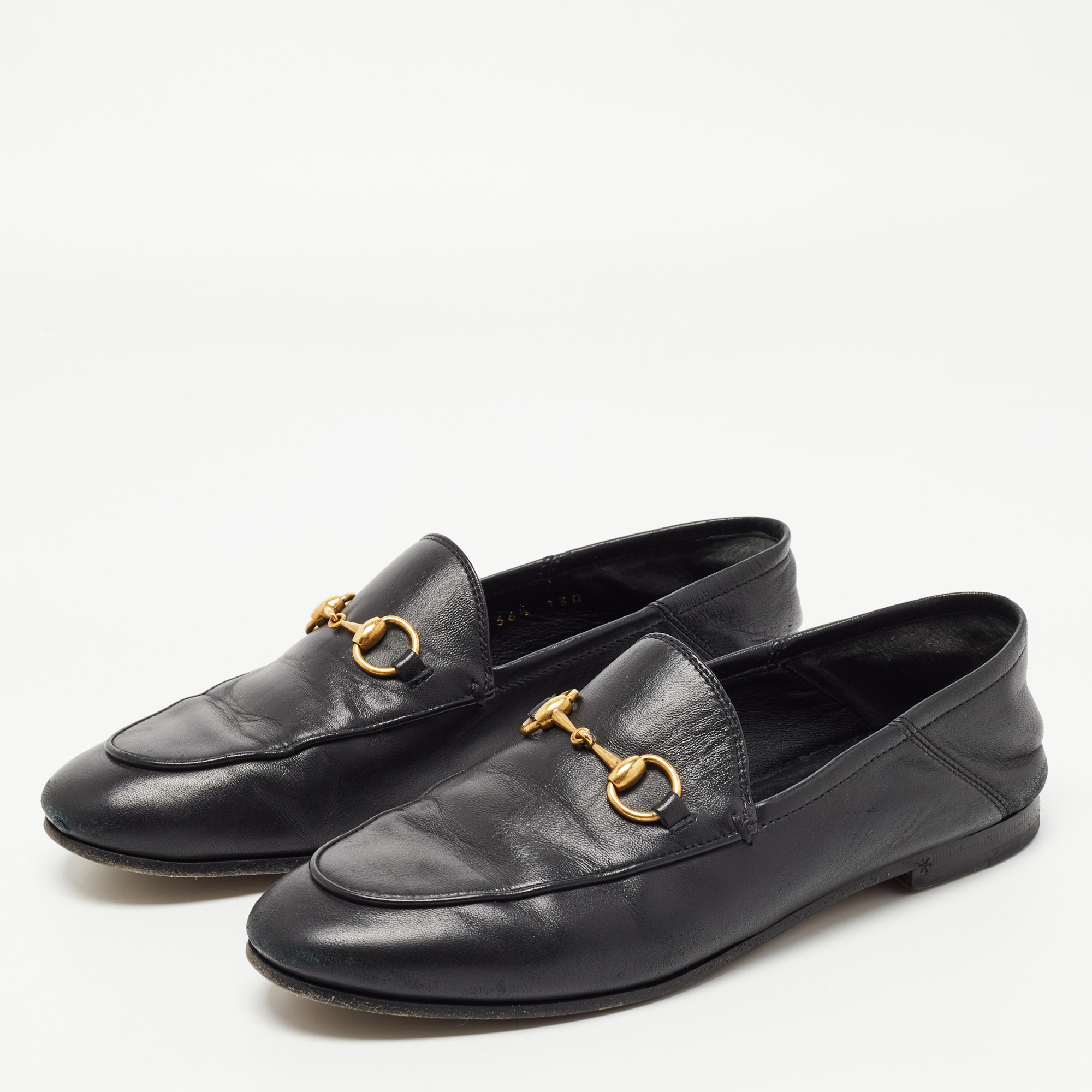 

Gucci Black Leather Horsebit Foldable Loafers Size