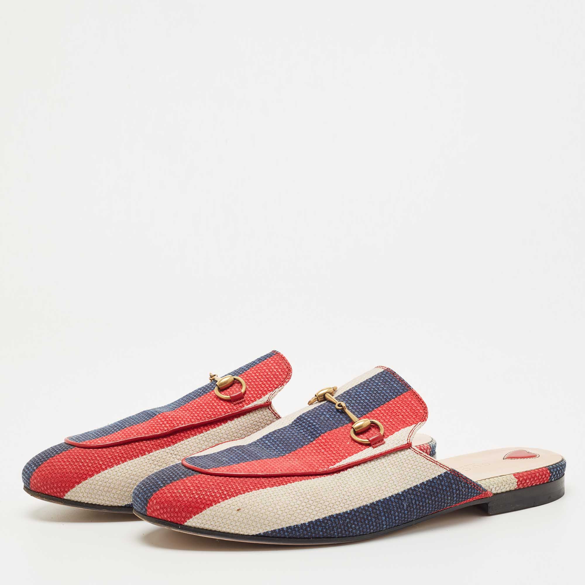 

Gucci Multicolor Canvas Princetown Horsebit Mules Size