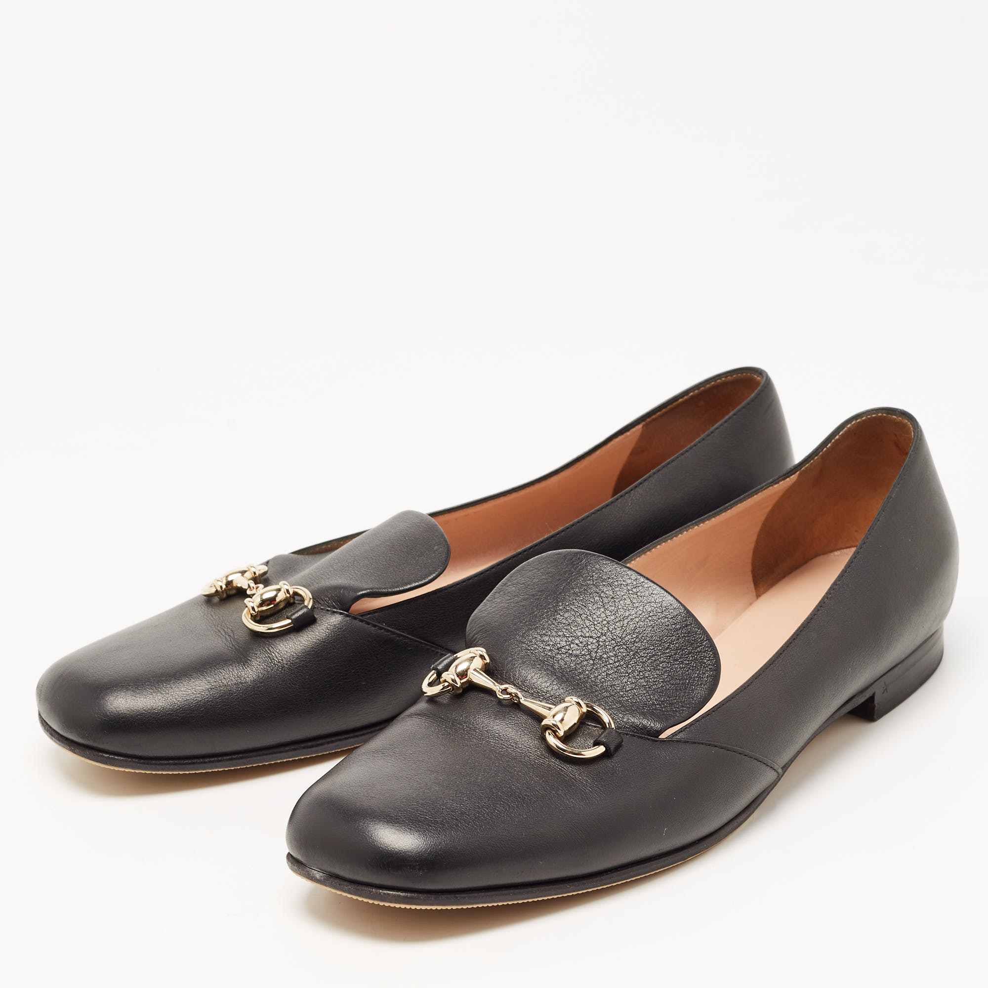

Gucci Black Leather Horsebit Loafers Size