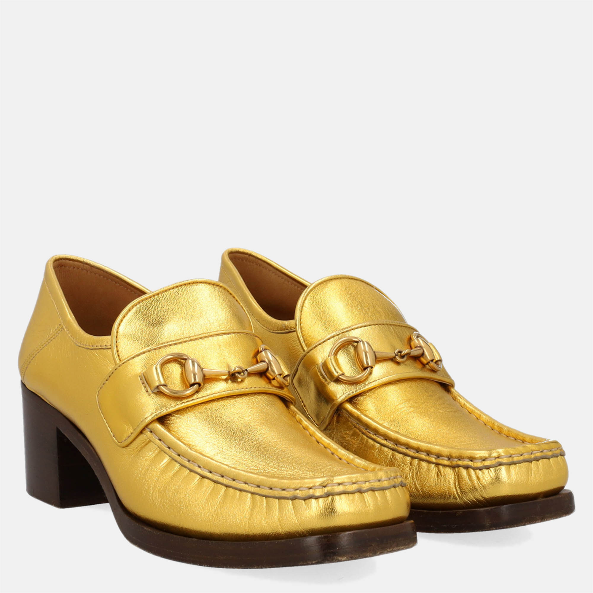 

Gucci Women's Leather Loafers - Gold - EU