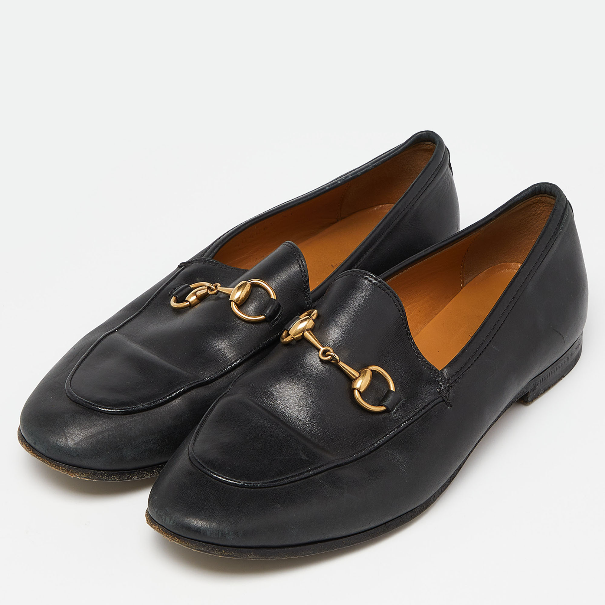 

Gucci Black Leather Jordaan Loafers Size