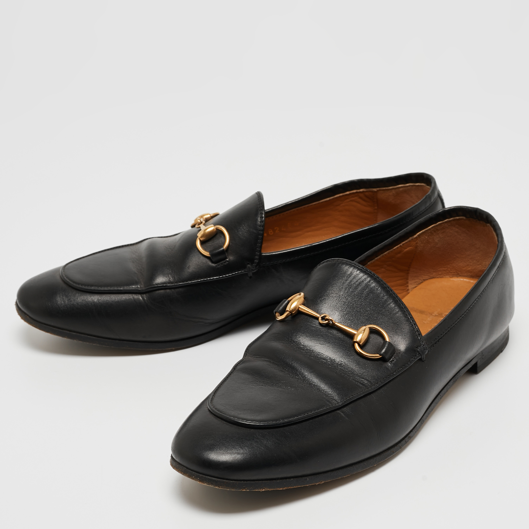 

Gucci Black Leather Jordaan Loafers Size