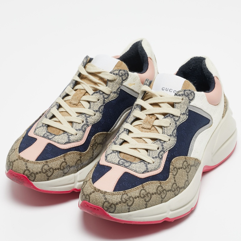 

Gucci Multicolor Canvas and Leather Rhyton Sneakers Size