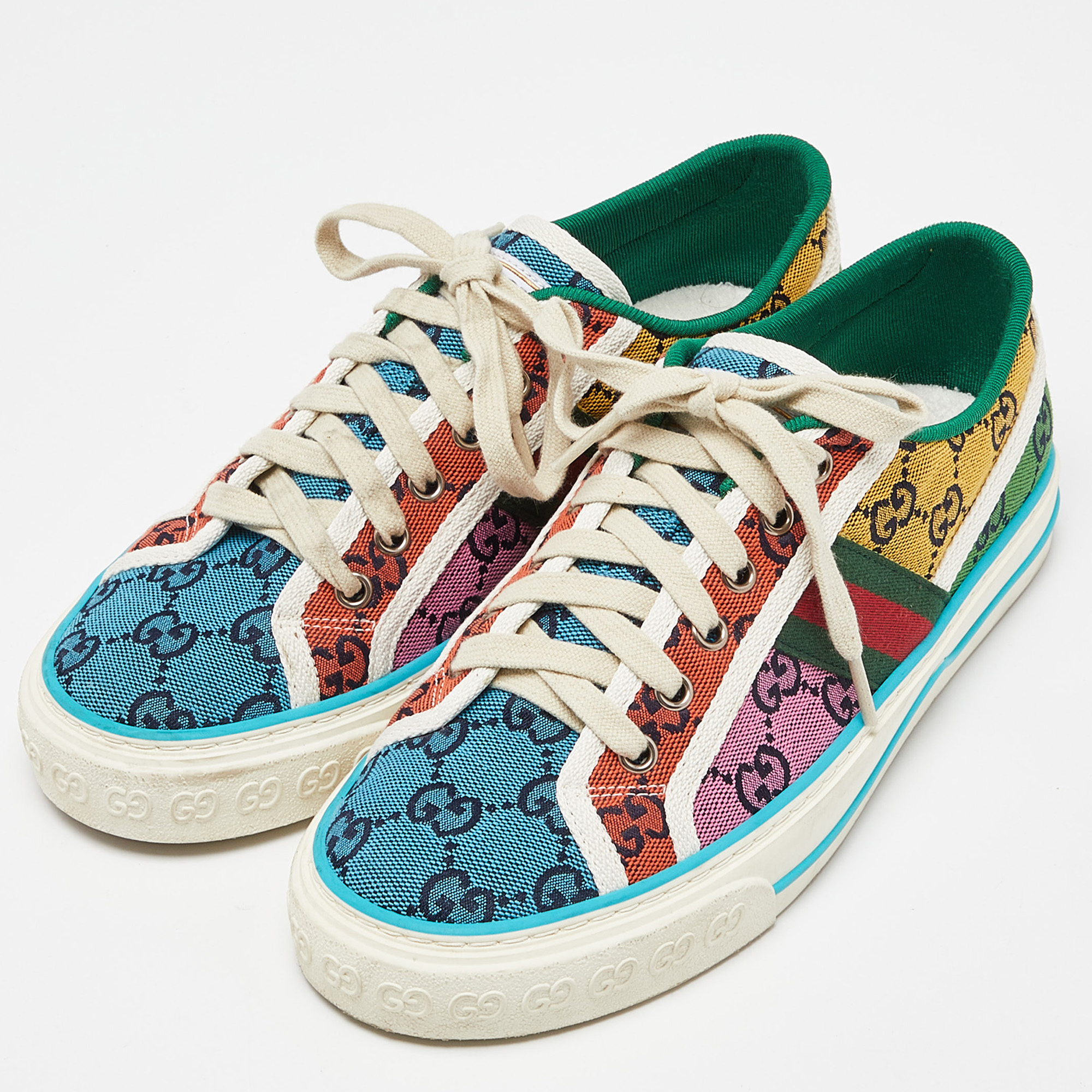 

Gucci Multicolor GG Canvas Tennis 1977 Sneakers Size