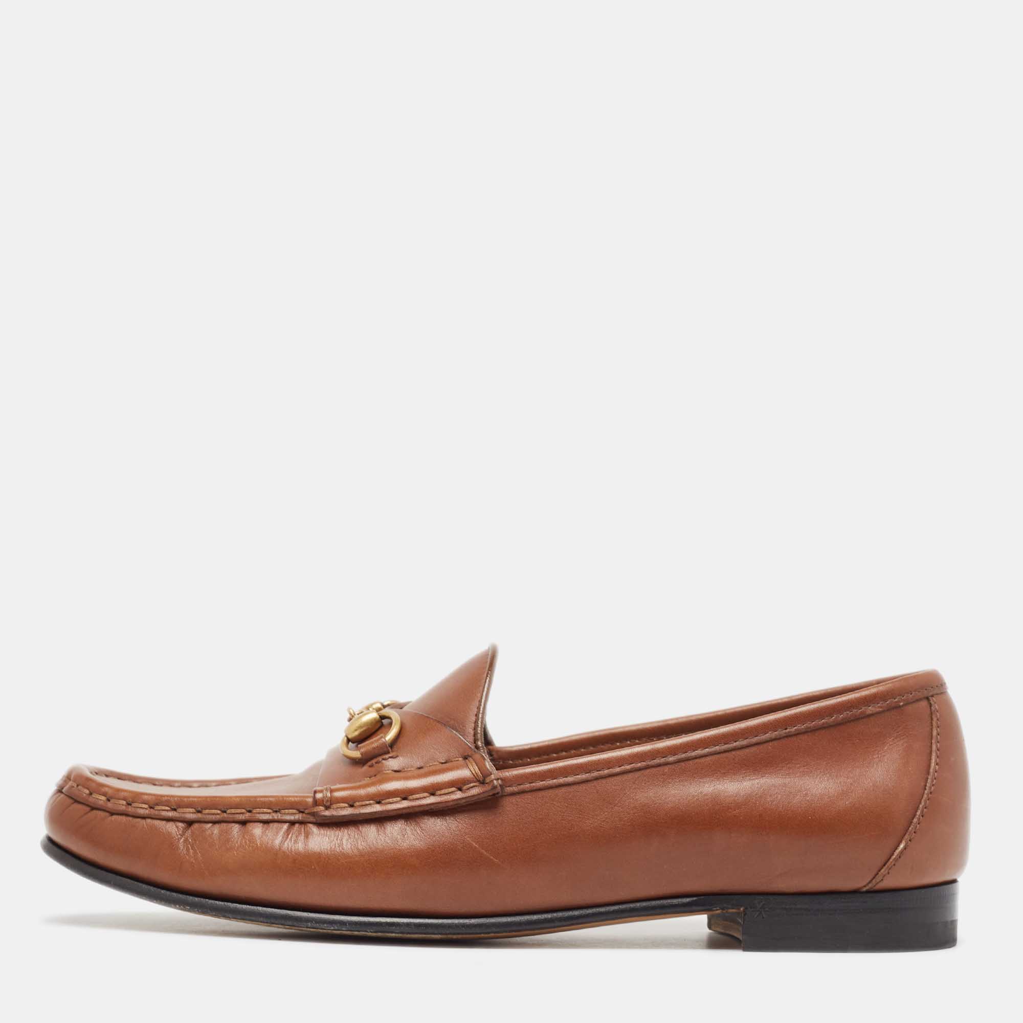 

Gucci Brown Leather 1953 Horsebit Loafers Size