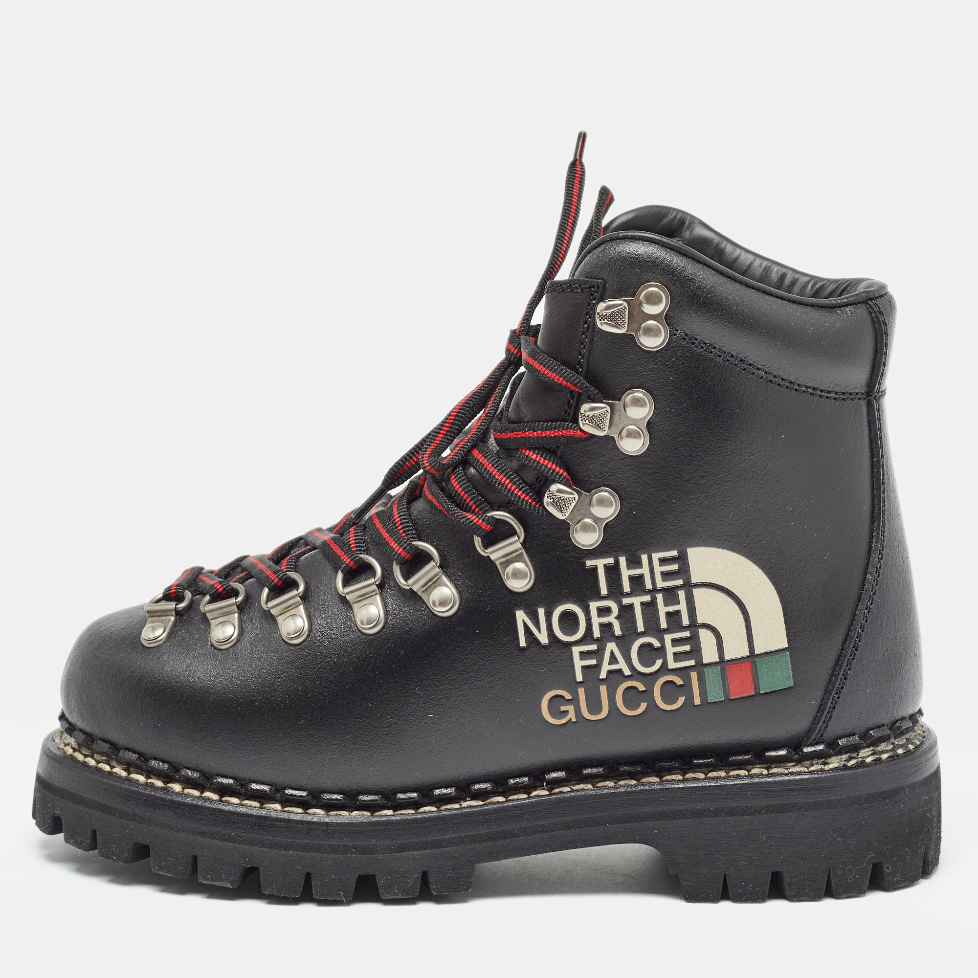 

Gucci x The North Face Black Leather Hiking Ankle Boots Size