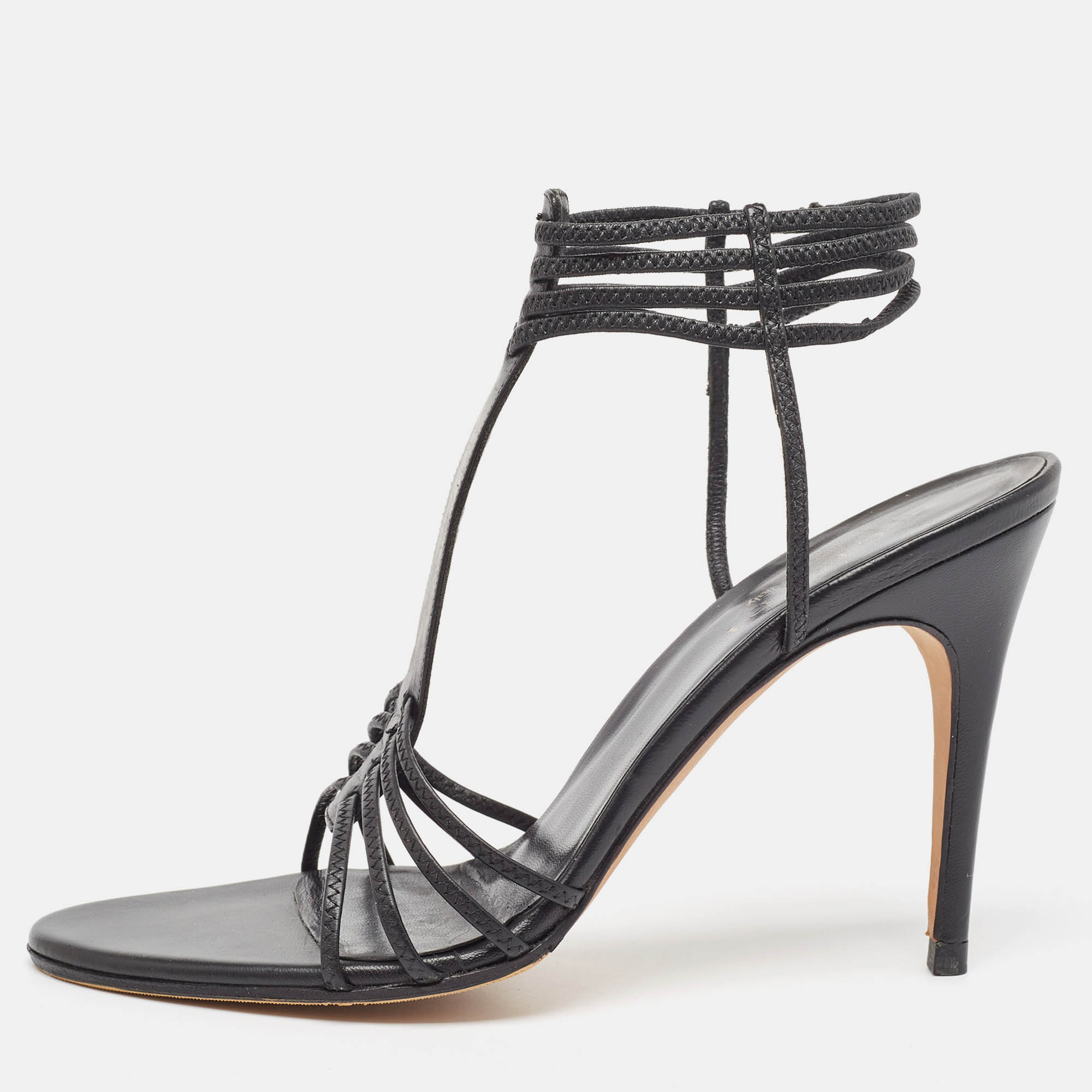 

Gucci Black Leather Strappy Ankle Cuff Sandals Size
