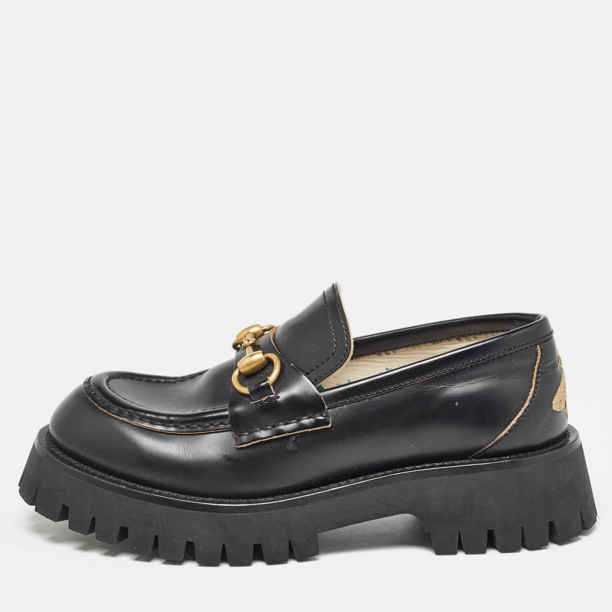 

Gucci Black Leather Horsebit Loafers Size