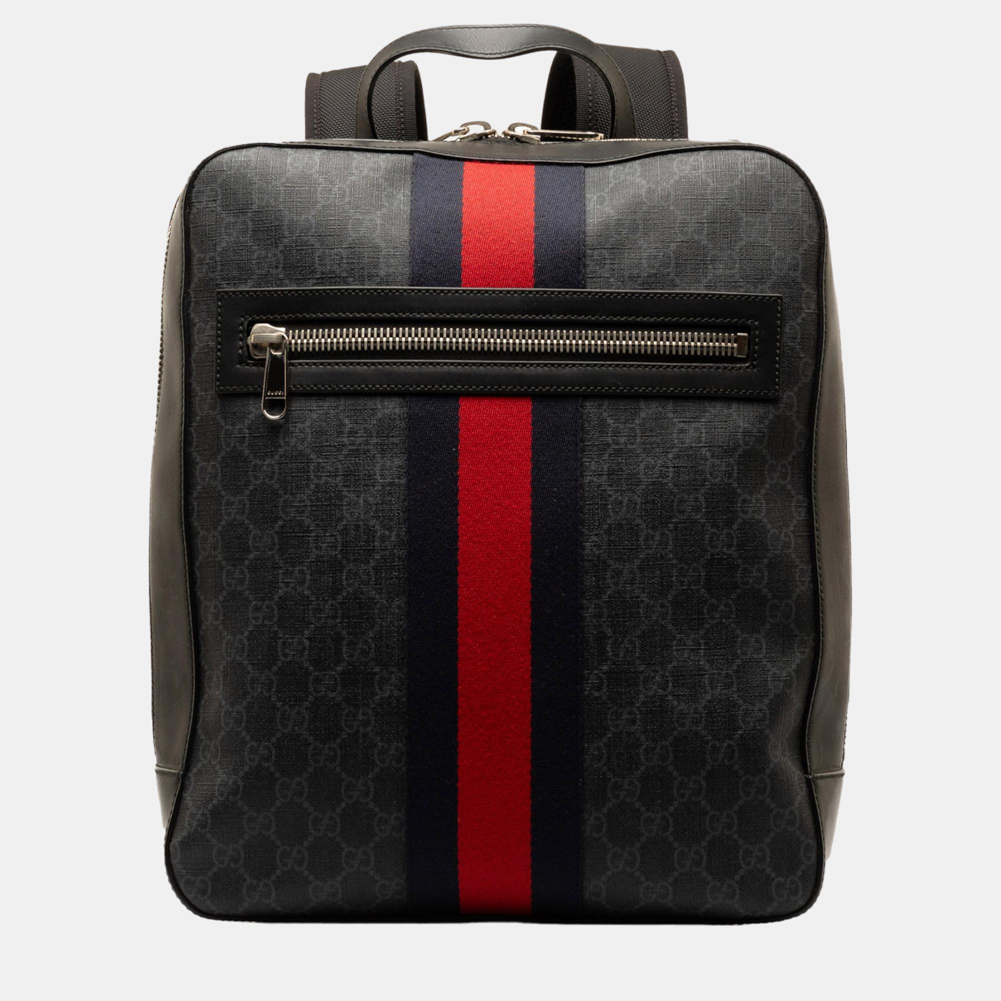 

Gucci Black GG Supreme Web Backpack