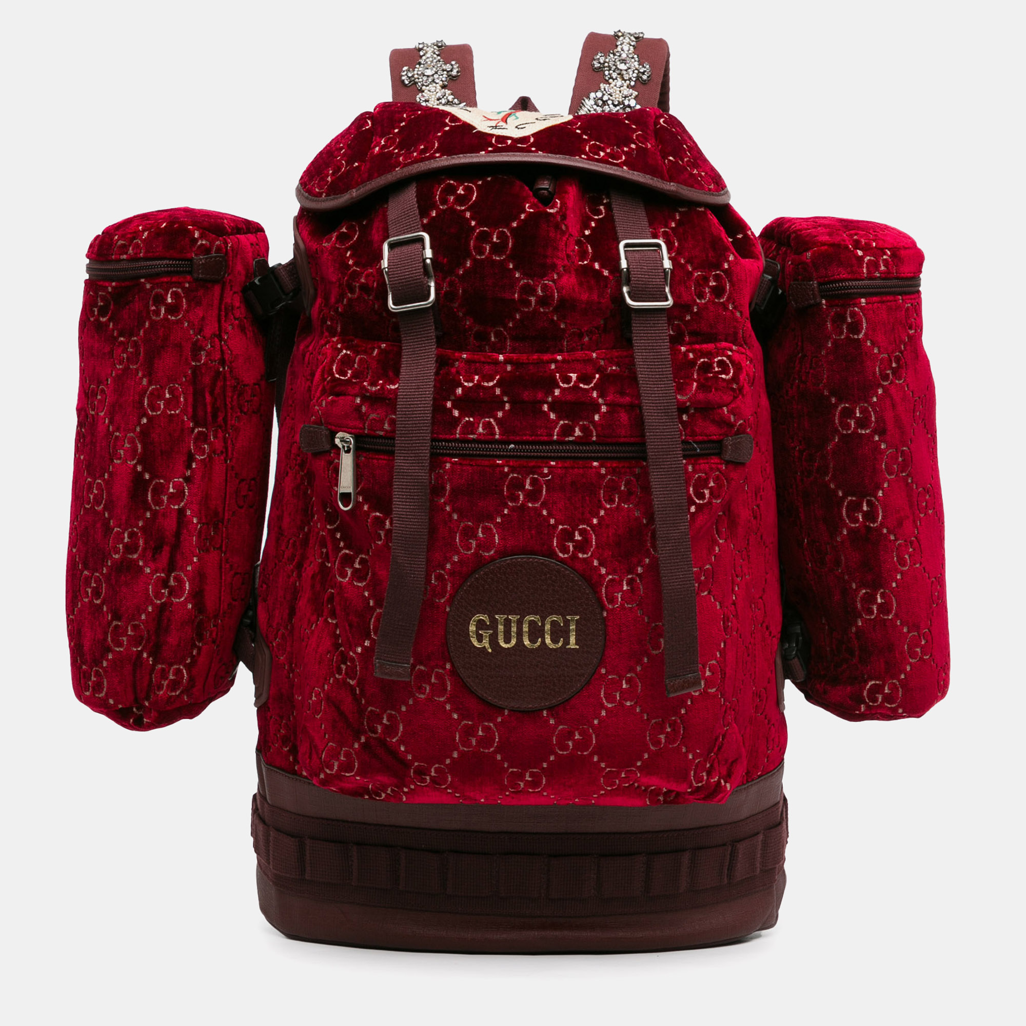 

Gucci Large GG Velvet Heart Alpina Backpack, Red