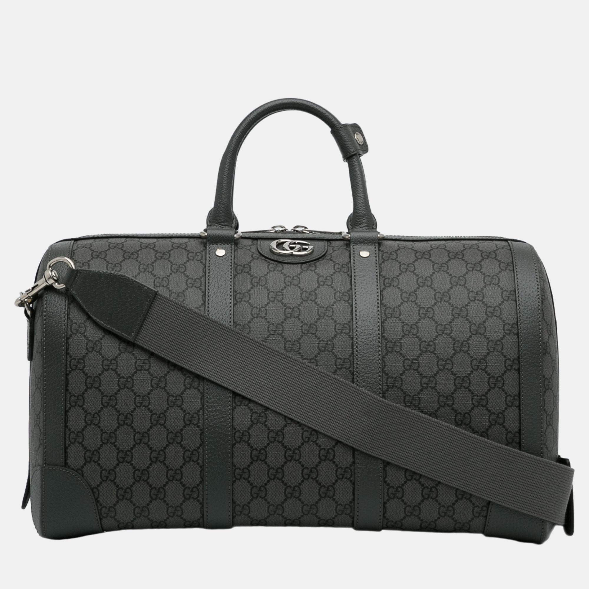 

Gucci Grey Small GG Supreme Savoy Duffle Bag