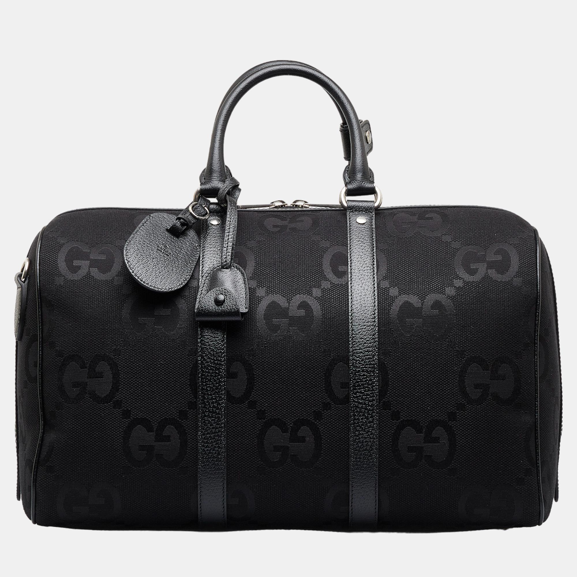 

Gucci Black Small Jumbo GG Canvas Duffle Bag