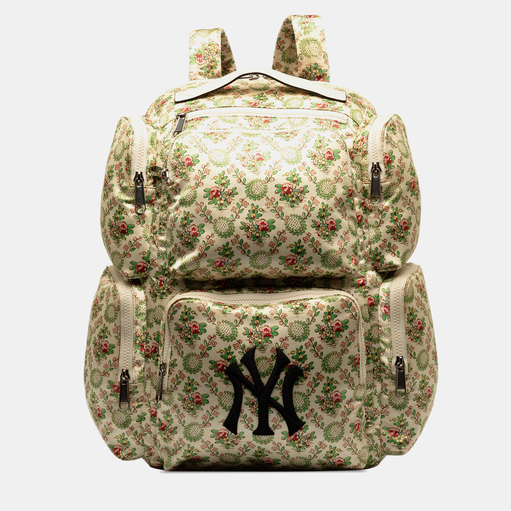 

Gucci MLB Floral Satin NY Yankees Patch Backpack, Multicolor