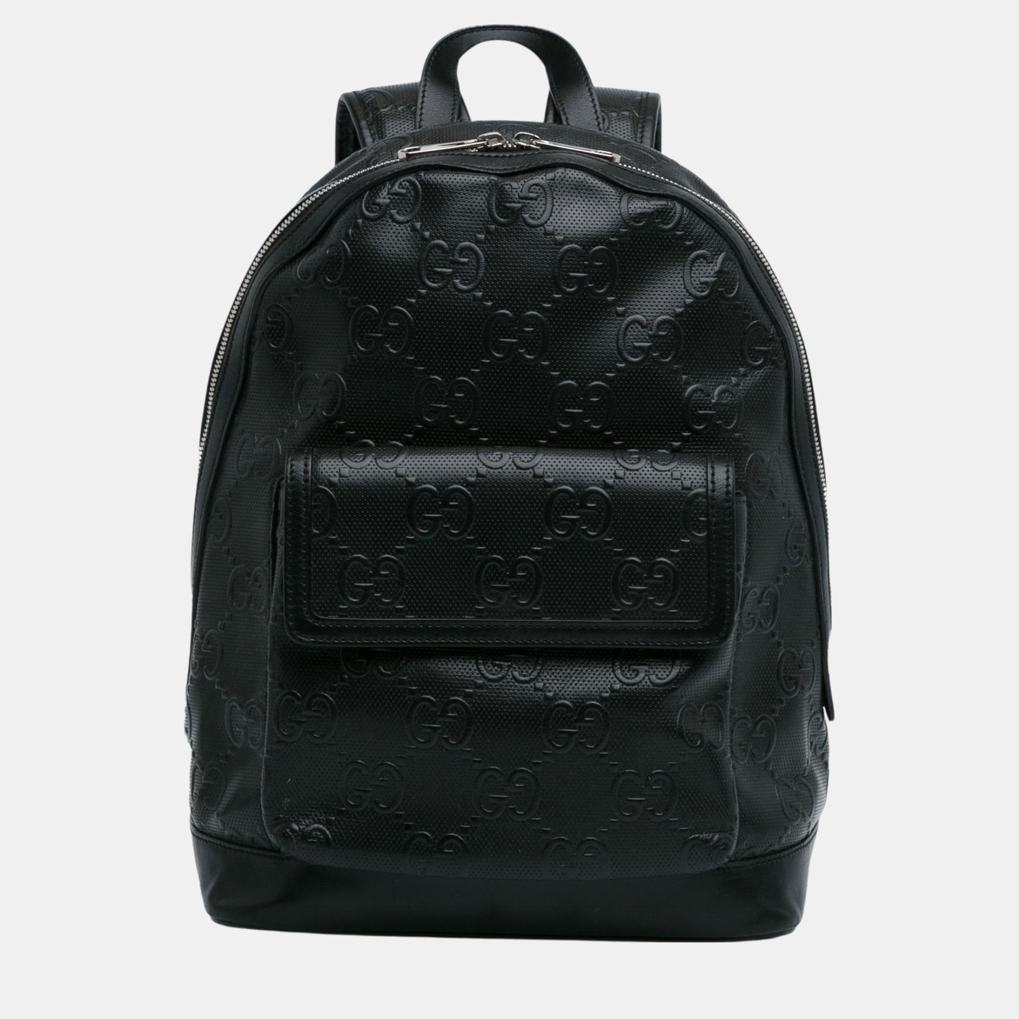 

Gucci Black GG Embossed Backpack