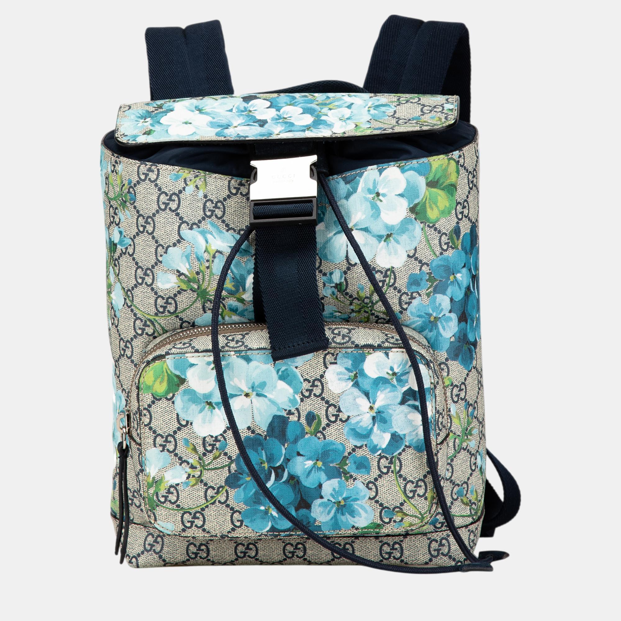 

Gucci Multicolor Small GG Supreme Blooms Single Buckle Backpack