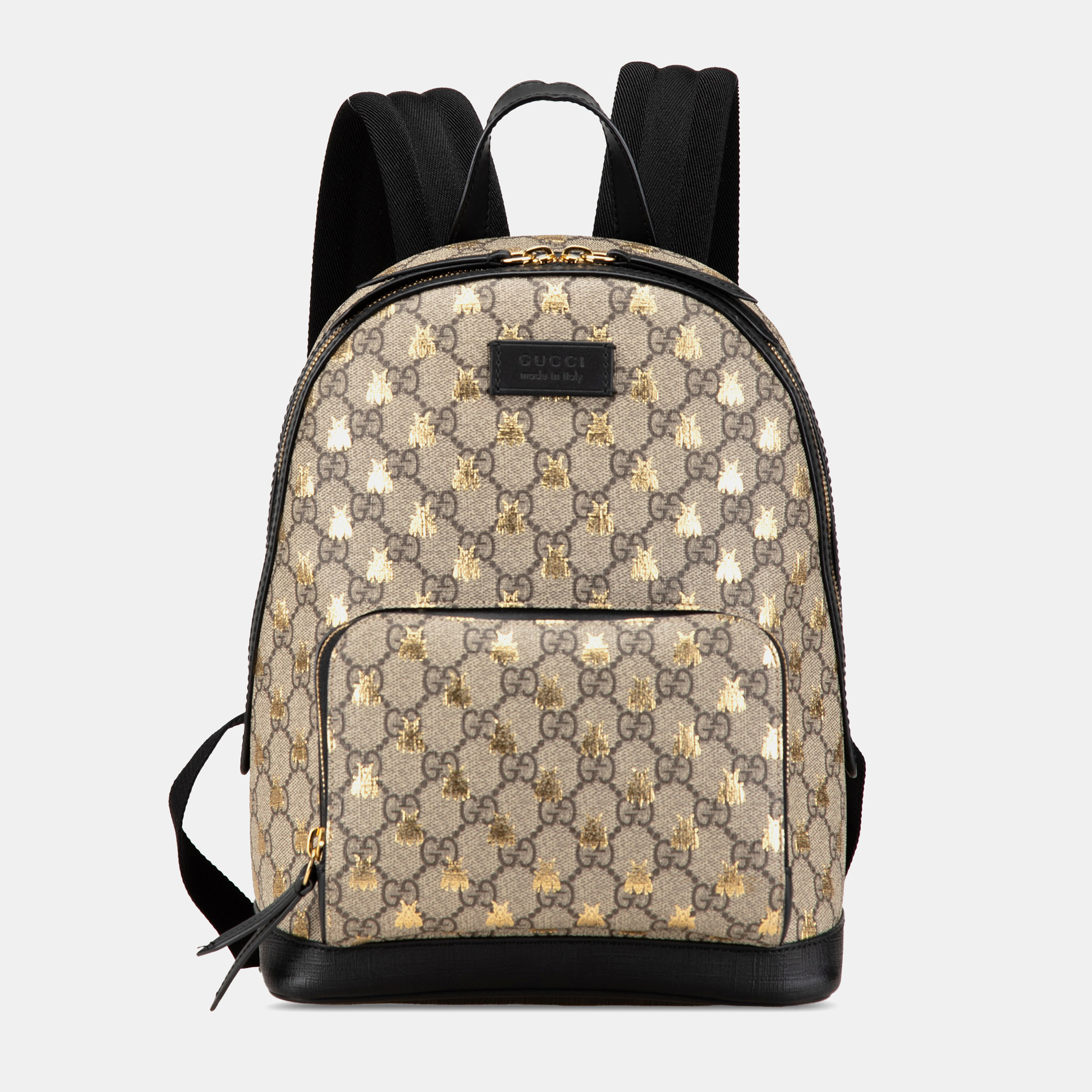 

Gucci Brown GG Supreme Bee Small Backpack