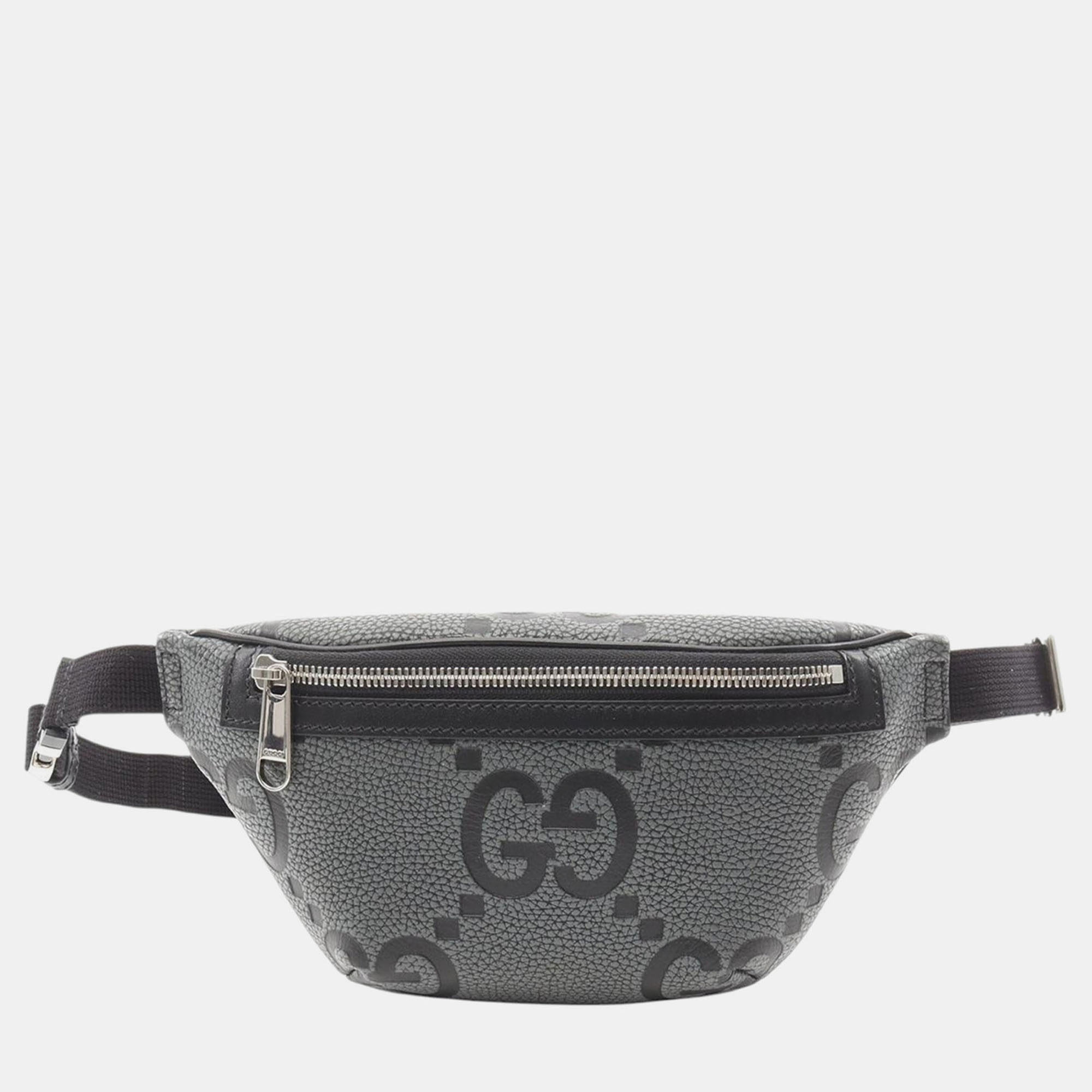 

Gucci Grey Small Leather Jumbo GG Belt Bag