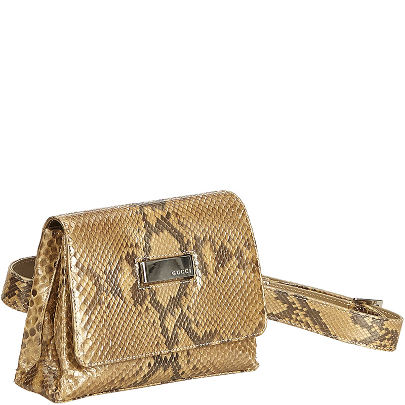 

Gucci Brown/Beige Python Leather Belt Bag