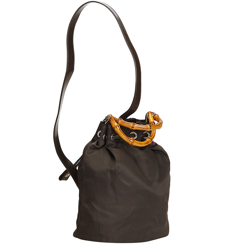 

Gucci Black Nylon Bamboo Drawstring Backpack