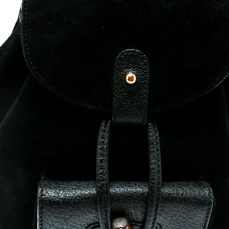 Bamboo tassel cloth backpack Gucci Black in Cloth - 30555037