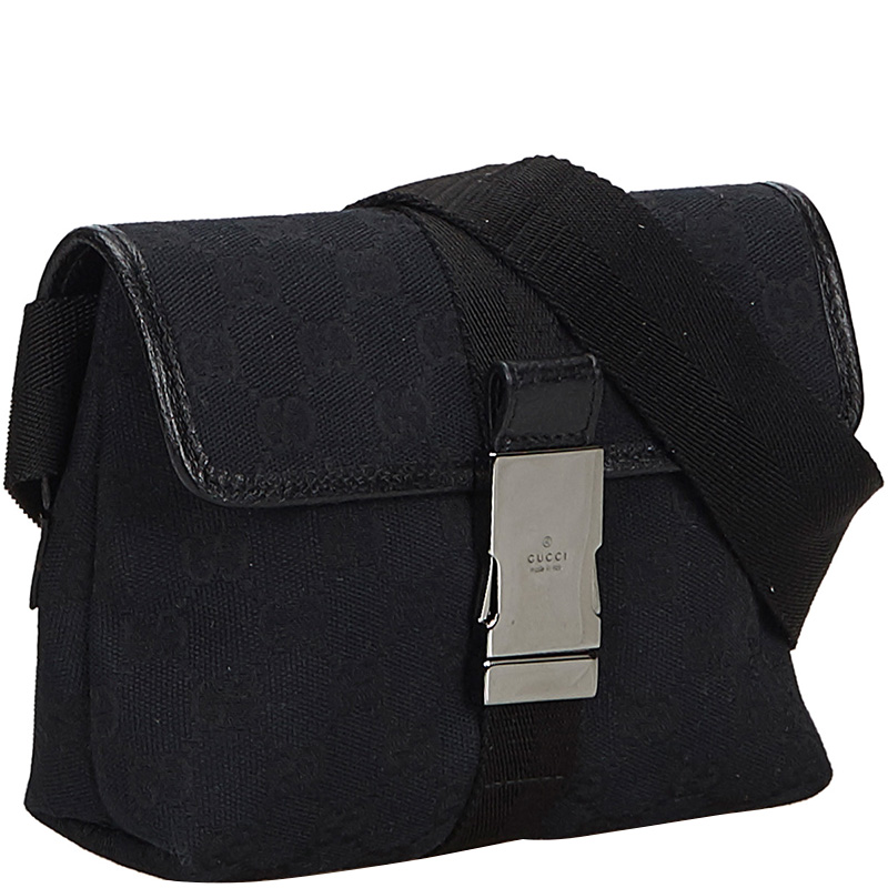 

Gucci Black GG Canvas Messenger Bag