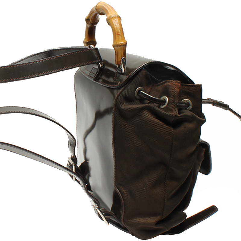 

Gucci Brown Nylon Bamboo Backpack
