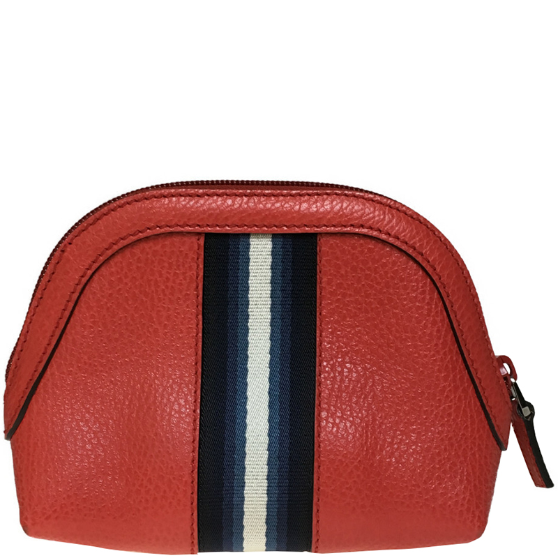 

Gucci Red Leather GG Web Pouch