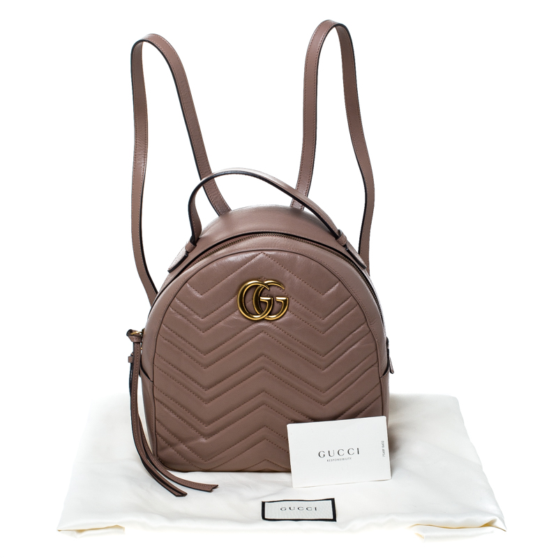 Leather backpack Gucci Beige in Leather - 20736333